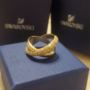 Swarovski Crystal Dust Cross Ring